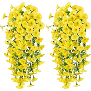 Guirlande artificielle de glycine suspendue Hangrun pour décoration murale extérieure, fleurs violettes et roses - Product Image 5