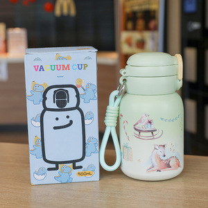 304 Stainless Steel Double-layer Vacuum Insulated <b>Cup</b> <b>Cold</b> and Hot Water Bottle Mini Straw Lid Drink - Product Image 3