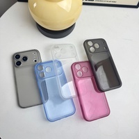 Coque de téléphone antichoc en TPU à quatre coins avec grande fenêtre C0328 pour iPhone 17 Air 18 Pro Max 16 15 14 13 12 11 Pro