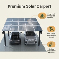 Abri solaire en alliage d'aluminium résistant aux intempéries avec fondation en béton, installation facile pour panneaux solaires, usage domestique et commercial