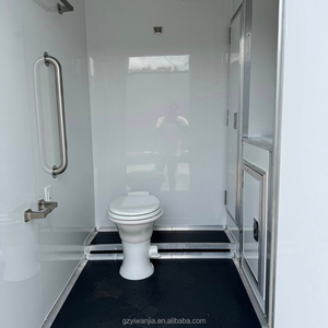 Camion Toilette Mobile Completamente Attrezzato, Rimorchio Bagno di Lusso Blu Monoasse con Aria Condizionata per Festival all'Aperto - Product Image 3