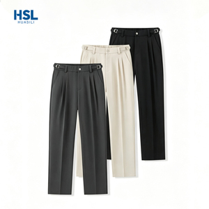<span class=keywords><strong>Pantalon</strong></span> décontracté pour <span class=keywords><strong>homme</strong></span>, coupe droite, infroissable, en tissu fluide, style <span class=keywords><strong>classique</strong></span>, idéal pour le travail et les affaires - Product Image 1
