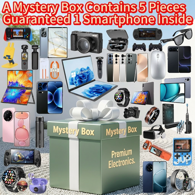 Guaranteed Smartphone Inside 5 Pieces Wholesale Blind Box With 5G Smartphone Smart Watch Bluetooth Speaker Humidifier Random