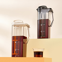 Pichet à café froid de grande capacité 1,6 L/2,2 L pour la maison, compatible OEM, avec infuseur à thé aux fruits, résistant à la chaleur et au froid