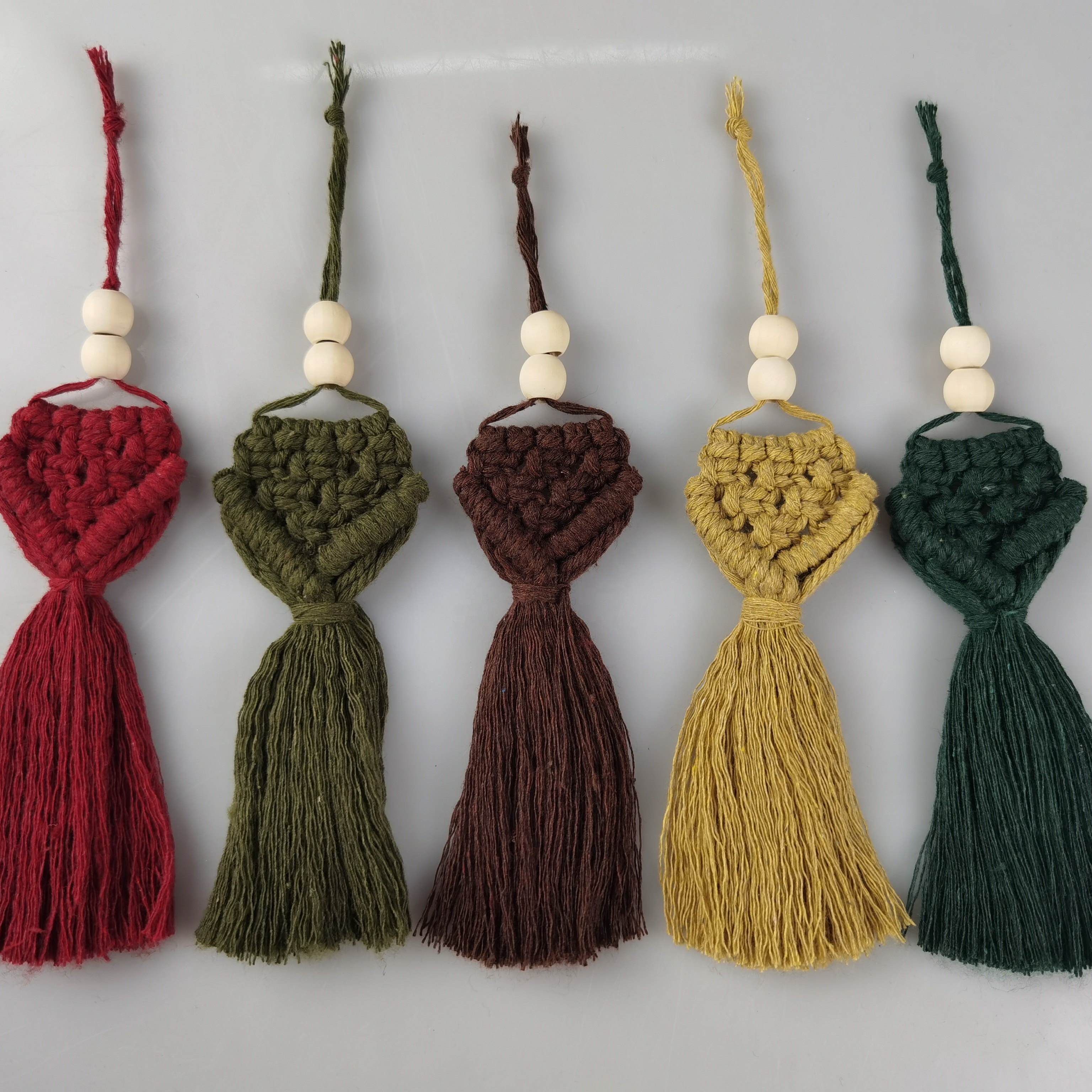 HANDMADE MINI MACRAME TASSELS FOR HOME DECORATION ANTIQUE COLOR