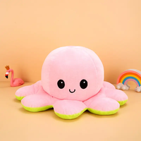Peluche poulpe douce et mignonne, oreiller en peluche, poupées personnalisées, double face, peluche réversible, animaux en peluche, jouets en peluche