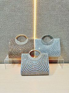 New Cross-border Ring <b>Clutch</b> Evening Daily Use Bag Shiny Chain Magnetic Buckle Polyester Women's Handbag Tanjing - Product Image 4