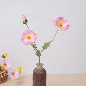 Fleurs artificielles de pavot islandais pour la décoration du salon, arrangement de bouquets, présentation florale, décoration douce - Product Image 1