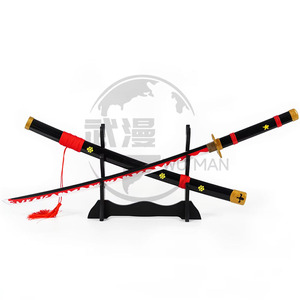 <span class=keywords><strong>Katana</strong></span> Roronoa Zoro <span class=keywords><strong>Enma</strong></span> en bois non affûté avec fourreau noir, accessoire de cosplay anime pour exposition - Product Image 2