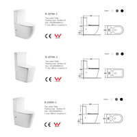 Vaisselle en céramique sans bords, filigrane Ovs australie facile à nettoyer salle de bains deux pièces lavage Wc cuvette de toilette colorée