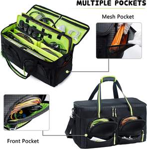 Échantillon gratuit Sac de transport pour équipement Câble Organisateur de fichiers Toile avec séparateurs amovibles Fond rembourré Grande capacité Fermeture à glissière - Product Image 3