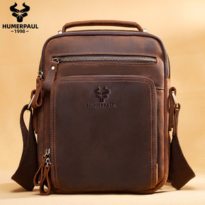 HUMERPAUL Migliore di Vendita Crazy Horse di Cuoio Croce Corpo Borse Genuino Sacchetto di Cuoio Del Messaggero Per Gli Uomini Alla Moda Vintage Croce Corpo Borse - Product Image 6