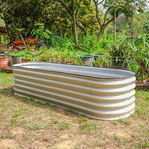 Lit de jardin en métal Boîte à fleurs surélevée en acier galvanisé de <span class=keywords><strong>grande</strong></span> capacité pour fleurs et herbes Centre commercial à domicile - Product Image 5