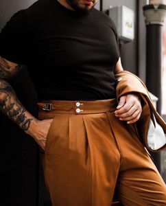 Ensembles de blazers, costumes de <span class=keywords><strong>mariage</strong></span> pour hommes, tenues 2 pièces, coupe ajustée, costume orange à double boutonnage, <span class=keywords><strong>grande</strong></span> <span class=keywords><strong>taille</strong></span>, smoking homme, robe élégante - Product Image 3