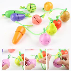 En gros, Ensemble de légumes et fruits à découper éducatif et assorti, Jouet de jeu d'imitation, Jeu de découpe avec corde - Product Image 2
