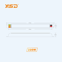 Alimentation LED à tension constante IP20 200w 24VDC 12VDC super petit pilote LED mince pour bandes lumineuses