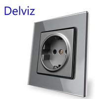 Delviz – panneau en verre cristal trempé, prise Standard ue, interface ca de prise électrique 16a, prise de courant murale européenne intégrée