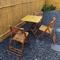Vente en gros de chaises pliantes en bois brun pour jardin d'événements de mariage en plein air portables chaises en bambou pour mariage