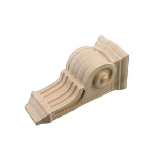 Support d'angle en bois sculpté au design contemporain, facile à installer, pour meubles, armoires et décoration murale - Product Image 1