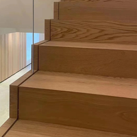 Marches d'escalier en chêne rouge prétraité, sur mesure, en gros, avec bord bullnose, pour revêtements de sol en bois dur