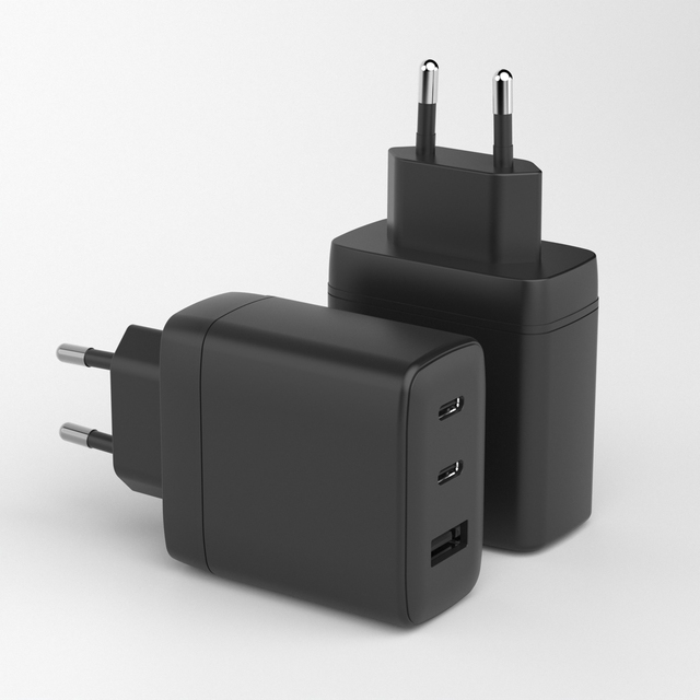 Power Adapter HY-2406B PD3.0 QC3.0 EU Plug 65W USB 2Type c 65W Gan Fast Charger Adapter