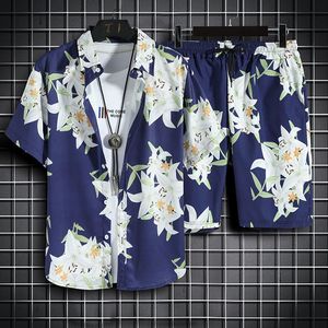 Ensemble de Plage Tendance pour <span class=keywords><strong>Homme</strong></span> Été 2024 : <span class=keywords><strong>Chemise</strong></span> à Manches Courtes et Short Décontractés, Ample et Élégant avec Motif Fleuri - Product Image 2