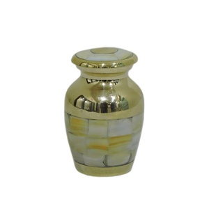 Mini urne à jetons en laiton argenté de 3 pouces, saphir blanc, souvenir de crémation, fournitures funéraires élégantes et durables. - Product Image 6