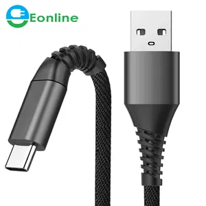 EONLINE 마이크로 USB 케이블 나일론 꼰 안드로이드 충전기 VOOC 슈퍼 빠른 USB 충전 케이블 삼성 갤럭시 S7/S5/J3