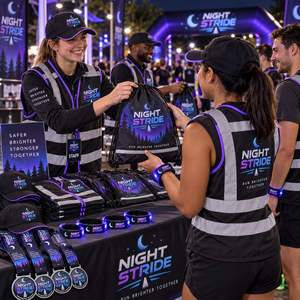 Kit de Seguridad para Correr de Noche con Logotipo Personalizado, Medalla Reflectante, Pulsera LED, Gorra, Chaleco y Bolsa con Cordón - Product Image 4