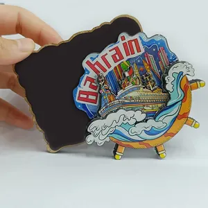 Custom Print Logo Country Cities Tourism Souvenirs Fridge Magnets Customized Laser Engrave 3D Wooden Fridge Magnet