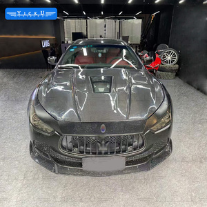 YICKU Kit Carrozzeria in Fibra di Carbonio di Alta Qualità per <span class=keywords><strong>Maserati</strong></span> Ghibli 2014-2017, Aggiornamento Stile 3D, Spoiler Anteriore, Diffusore Posteriore, Kit Cofano - Product Image 2