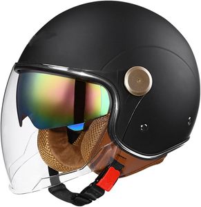 Mũ bảo hiểm <span class=keywords><strong>Vespa</strong></span> cổ điển 3/4, được DOT chứng nhận, dành cho người lớn, kiểu nửa đầu, dành cho xe tay ga, ATV, xe Cruiser, có kính chắn gió kép, kiểu Jet, Street, Chopper - Product Image 3