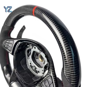 Volant en cuir Alcantara et fibre de carbone personnalisé YZ pour Mercedes Benz <span class=keywords><strong>AMG</strong></span> A45 C63 E63 S63 G63 CLA CLS <span class=keywords><strong>GLA</strong></span> GLC W204 W205 W222 - Product Image 4