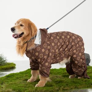 Pakaian hewan peliharaan anjing besar, sedang, besar, tahan air, poliester, tahan hujan, jas hujan luar ruangan untuk mengambil emas, Tepian, berjalan, anjing - Product Image 1