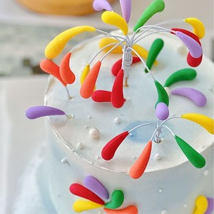 Colorful Sparkling Cake Decoration Plugin Round Reusable New Year Occasion - Product Image 3