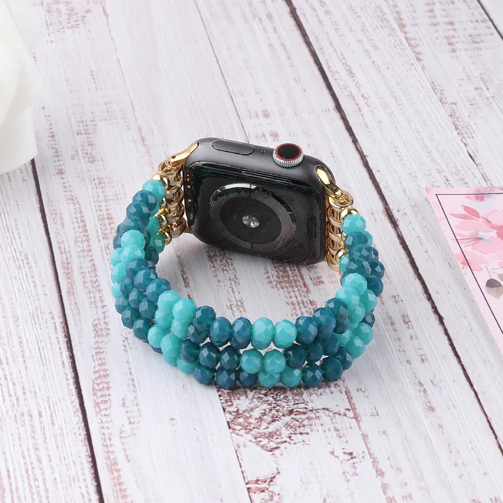 Aquamarine Fashion Jewelry Wristwatch Strap Watch Accessories Smart Watch Band for Apple Watch for iWatch All Series