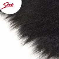 Lot de 3 mèches de tissage lisses Kinky Yaki péruviennes, noir naturel, brun 4 #   Extensions de cheveux Remy courtes à pointes pleines à coudre, couleur plus foncée, Chine continentale