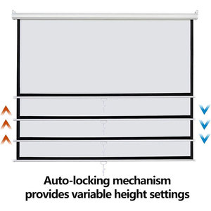 2025 plus récent support de lumière du jour blanc matière 3D 4K HD manuel tirer vers le bas écran de projecteur rétractable de 150 pouces - Product Image 2