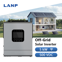 Système d'onduleur solaire hors réseau monophasé 5kW 24V 160A pour stockage d'énergie domestique, IP21, photovoltaïque, WiFi, double MPPT