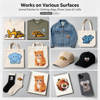 Patchs brodés thermocollants, badges animaux mignons pour robes, sacs, chapeaux, jeans, vêtements, appliques, artisanat DIY personnalisé