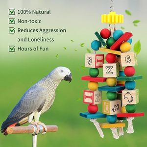 木の鳥のケージおもちゃビーチのトリムを助けるアフリカの灰色のオウムのおもちゃアマゾンオウムの小さな中型鳥 - Product Image 2