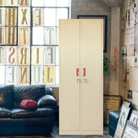 Armoire de chambre à coucher moderne pliable à 2 portes en métal avec penderie