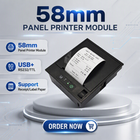 Module d'imprimante à panneau intégré économique, imprimante thermique de reçus et codes-barres 58 mm avec USB+RS232/TTL/Parallèle