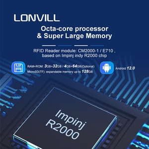 LONVILL android pda 2d scanner de codes à barres pda entrepôt, portable pda 1d 2d qr barcodescanner inventaire <span class=keywords><strong>mob</strong></span> - Product Image 6