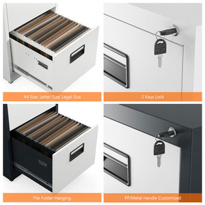Armoire en fer à montage facile personnalisée, rangement vertical, quatre compartiments, meubles de bureau horizontaux volumineux, armoire à dossiers en acier métallique, 4 tiroirs - Product Image 4