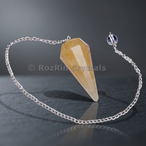 Péndulos de Cuarzo Amarillo de 12 Facetas - Cristales de Rozrin con Tema de Amor - Product Image 3