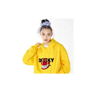 Korean Online Wholesale Comfortable Dorky Bookle Dentures Nap Hoodie In Yellow Oversized Fashion Hoodie by Lotte Duty Free