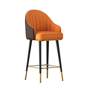 Chaise de bar moderne de luxe avec lumière minimaliste, dossier pivotant, accoudoir Villa, boutique de thé au lait, <span class=keywords><strong>tabouret</strong></span> haut de bar - Product Image 5