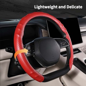 Housse de <span class=keywords><strong>volant</strong></span> universelle en <span class=keywords><strong>cuir</strong></span> de luxe à 4 branches de type D/O, installation rapide, design élégant pour voiture - Product Image 3