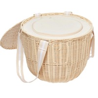 Panier de pique-nique isotherme en plastique PE tressé à la main, personnalisé, pour fruits, légumes et cadeaux – Vente en gros, promotion mode